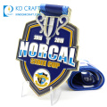 High quality personalized custom metal soccer medallion zinc alloy soft enamel sports football medal for sale